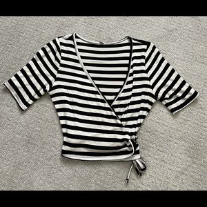 Windsor Wrap Striped Crop Top